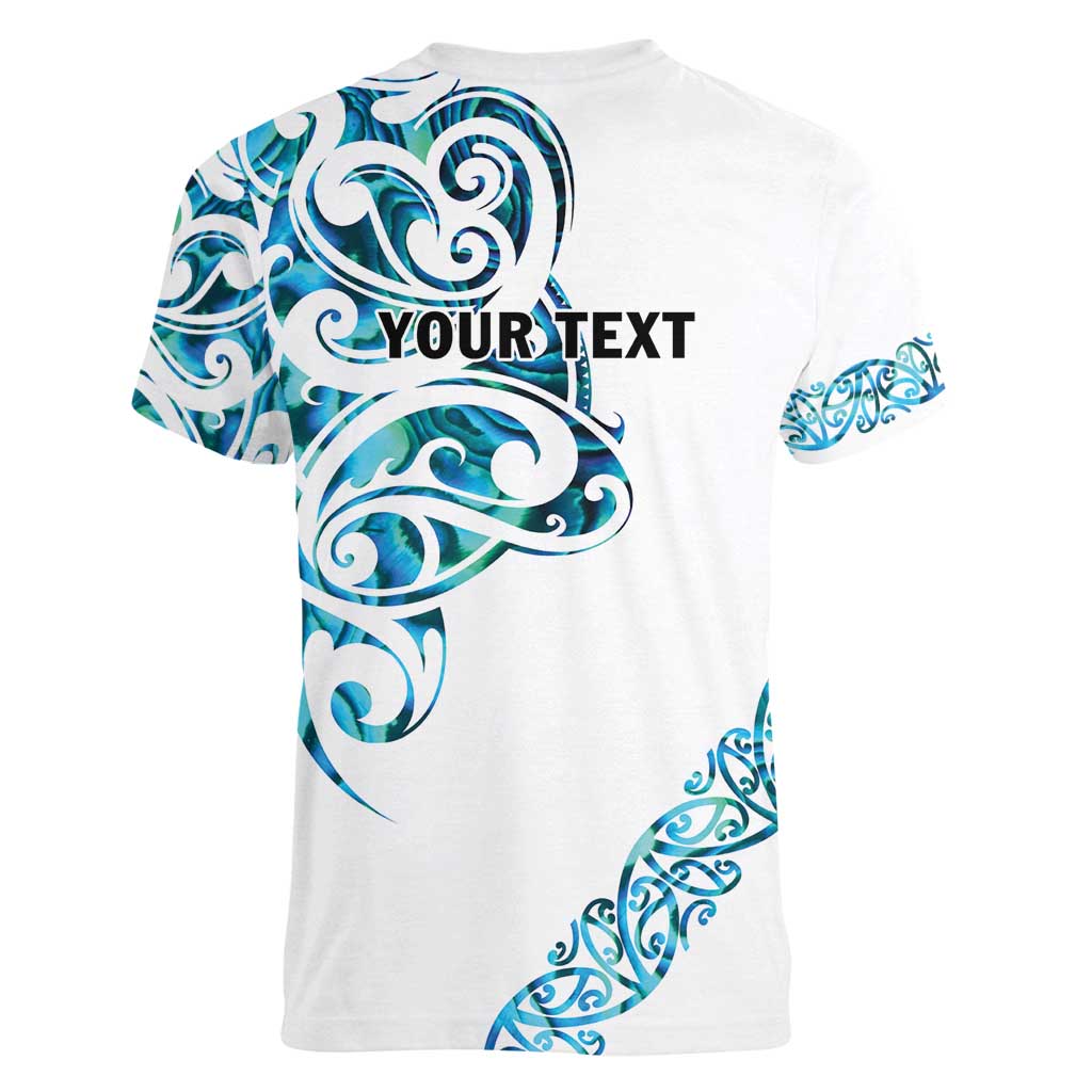 All White Maori Tribal Tattoo Personalised Women V-Neck T-Shirt Polynesian Style LT9 - Polynesian Pride