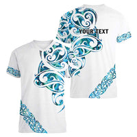 All White Maori Tribal Tattoo Personalised Women V-Neck T-Shirt Polynesian Style LT9 - Polynesian Pride