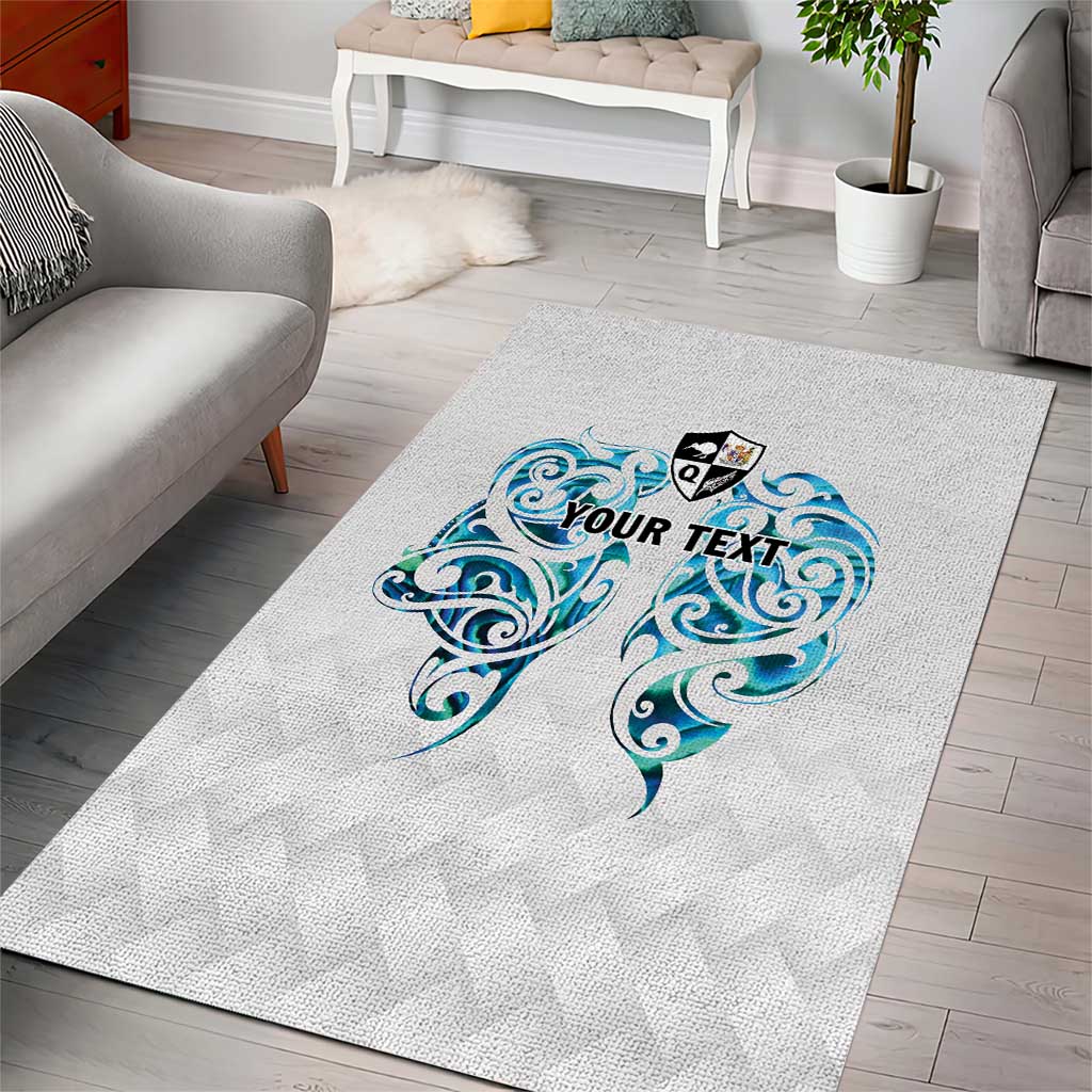 Queensland Maori Kiwi Personalised Area Rug Ma Kakariki Papua Shell Maori Tribal Tattoo LT9 - Polynesian Pride
