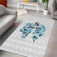 Queensland Maori Kiwi Personalised Area Rug Ma Kakariki Papua Shell Maori Tribal Tattoo LT9 - Polynesian Pride