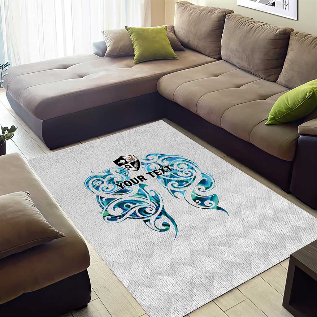 Queensland Maori Kiwi Personalised Area Rug Ma Kakariki Papua Shell Maori Tribal Tattoo LT9 - Polynesian Pride
