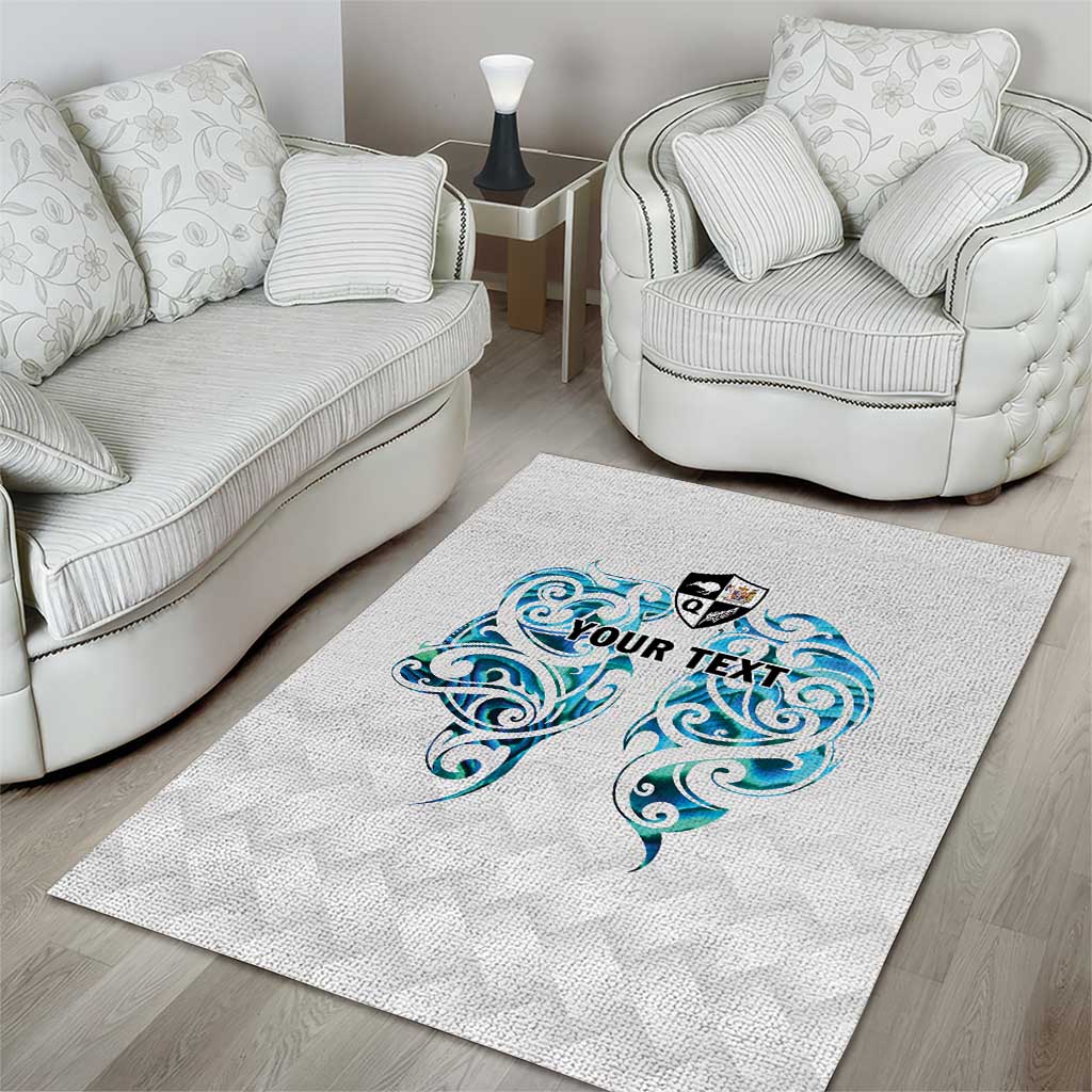 Queensland Maori Kiwi Personalised Area Rug Ma Kakariki Papua Shell Maori Tribal Tattoo LT9 - Polynesian Pride