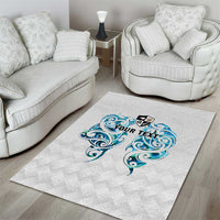 Queensland Maori Kiwi Personalised Area Rug Ma Kakariki Papua Shell Maori Tribal Tattoo LT9 - Polynesian Pride
