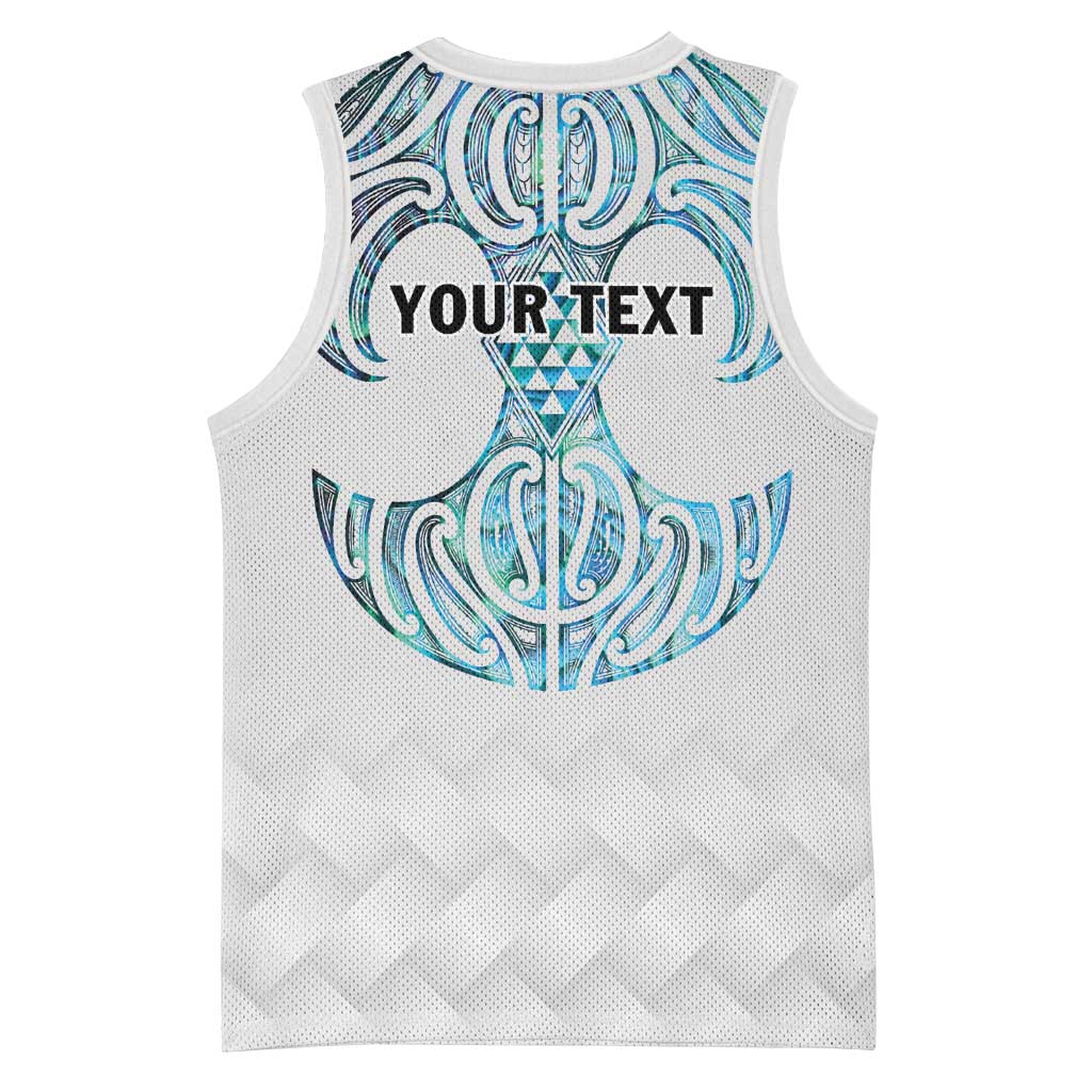 Queensland Maori Kiwi Personalised Basketball Jersey Ma Kakariki Papua Shell Maori Tribal Tattoo - Polynesian Pride