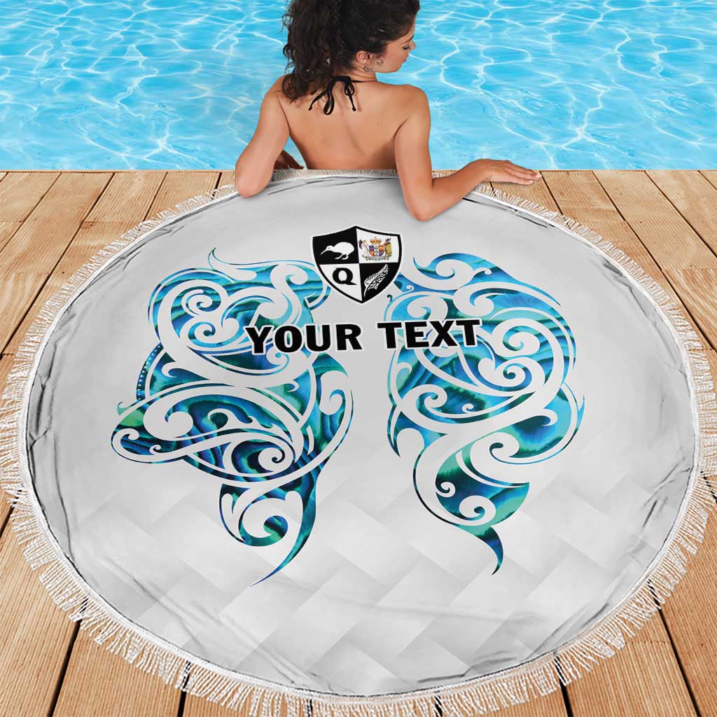 Queensland Maori Kiwi Personalised Beach Blanket Ma Kakariki Papua Shell Maori Tribal Tattoo