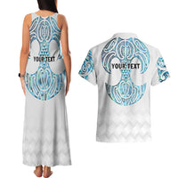 Queensland Maori Kiwi Personalised Couples Matching Tank Maxi Dress and Hawaiian Shirt Ma Kakariki Papua Shell Maori Tribal Tattoo