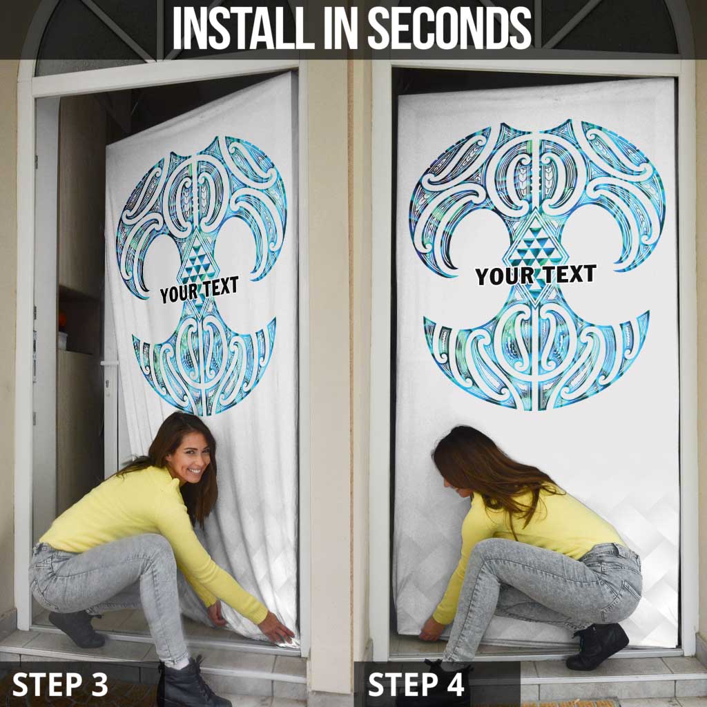 Queensland Maori Kiwi Personalised Door Cover Ma Kakariki Papua Shell Maori Tribal Tattoo - Polynesian Pride