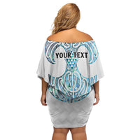 Queensland Maori Kiwi Personalised Family Matching Off Shoulder Short Dress and Hawaiian Shirt Ma Kakariki Papua Shell Maori Tribal Tattoo