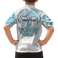 Queensland Maori Kiwi Personalised Kid Hawaiian Shirt Ma Kakariki Papua Shell Maori Tribal Tattoo