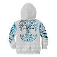 Queensland Maori Kiwi Personalised Kid Hoodie Ma Kakariki Papua Shell Maori Tribal Tattoo