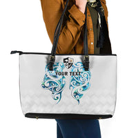 Queensland Maori Kiwi Personalised Leather Tote Bag Ma Kakariki Papua Shell Maori Tribal Tattoo LT9 - Polynesian Pride