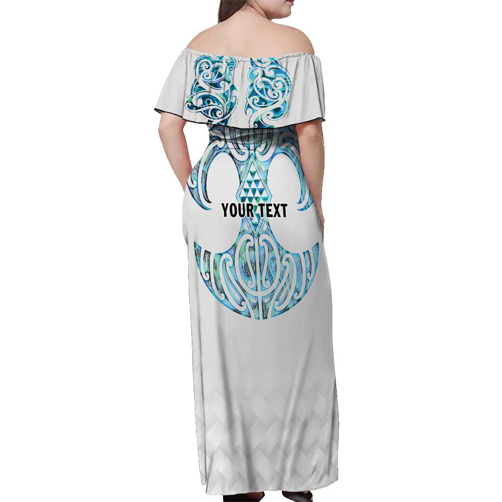 Queensland Maori Kiwi Personalised Off Shoulder Maxi Dress Ma Kakariki Papua Shell Maori Tribal Tattoo