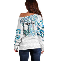 Queensland Maori Kiwi Personalised Off Shoulder Sweater Ma Kakariki Papua Shell Maori Tribal Tattoo