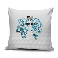Queensland Maori Kiwi Personalised Pillow Cover Ma Kakariki Papua Shell Maori Tribal Tattoo LT9 White - Polynesian Pride