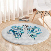 Queensland Maori Kiwi Personalised Round Carpet Ma Kakariki Papua Shell Maori Tribal Tattoo