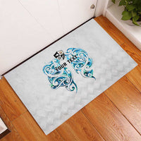 Queensland Maori Kiwi Personalised Rubber Doormat Ma Kakariki Papua Shell Maori Tribal Tattoo LT9 - Polynesian Pride