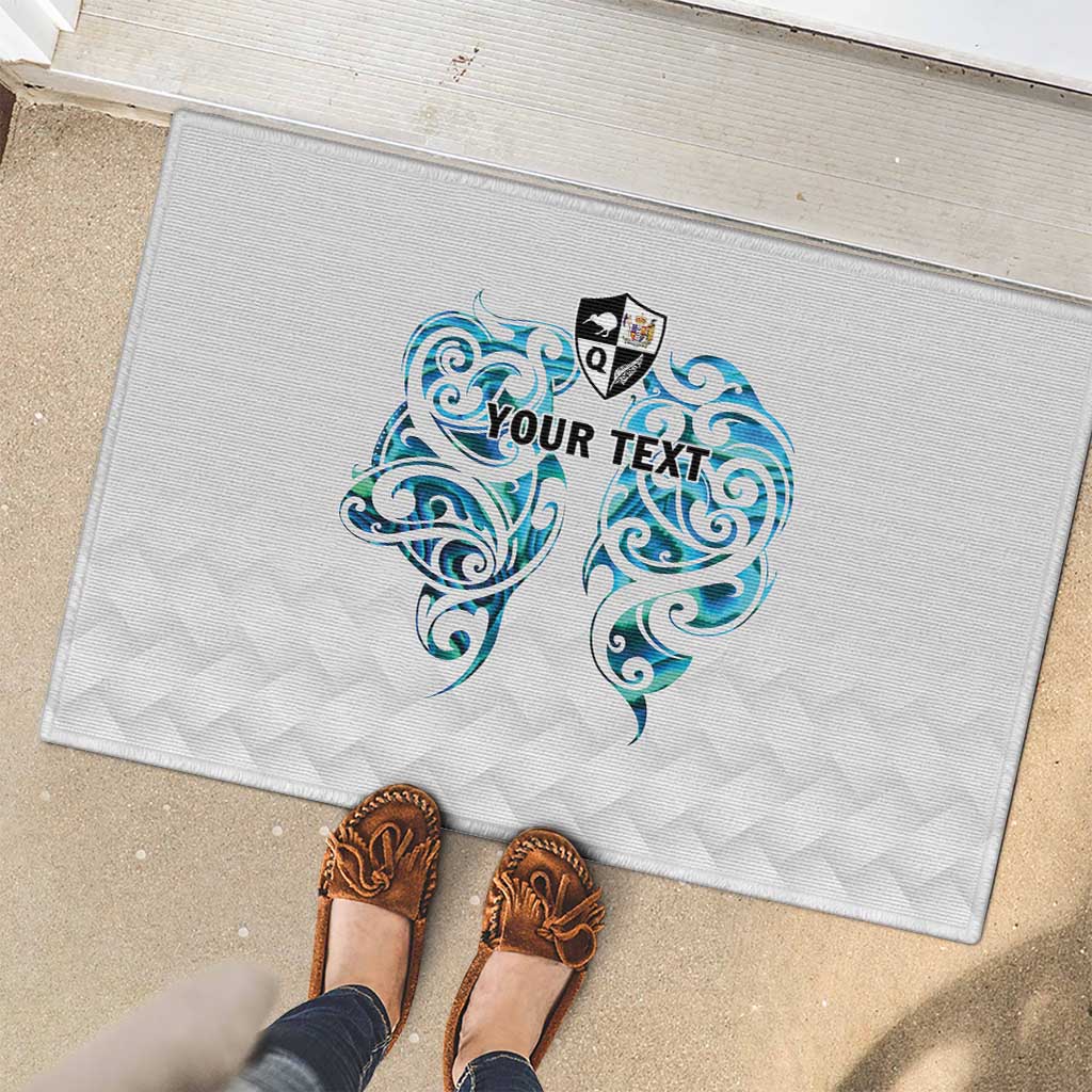 Queensland Maori Kiwi Personalised Rubber Doormat Ma Kakariki Papua Shell Maori Tribal Tattoo LT9 - Polynesian Pride