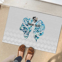 Queensland Maori Kiwi Personalised Rubber Doormat Ma Kakariki Papua Shell Maori Tribal Tattoo LT9 - Polynesian Pride