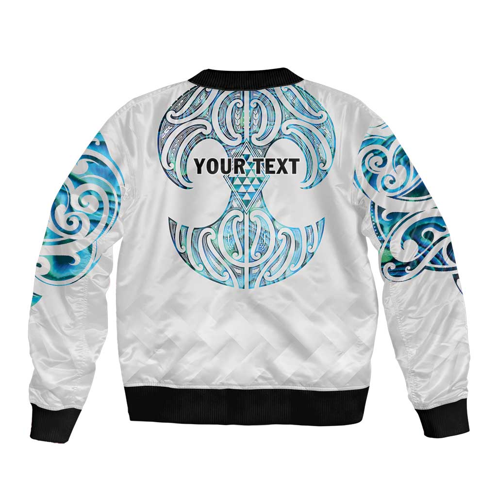 Queensland Maori Kiwi Personalised Sleeve Zip Bomber Jacket Ma Kakariki Papua Shell Maori Tribal Tattoo LT9 - Polynesian Pride