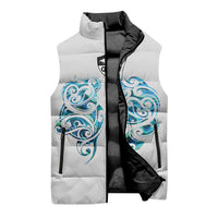 Queensland Maori Kiwi Personalised Sleeveless Puffer Jacket Ma Kakariki Papua Shell Maori Tribal Tattoo - Polynesian Pride