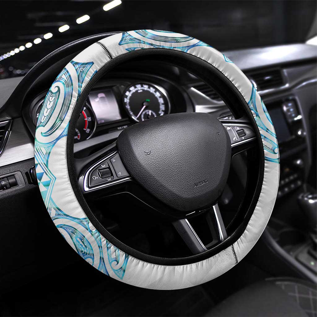 Queensland Maori Kiwi Steering Wheel Cover Ma Kakariki Papua Shell Maori Tribal Tattoo