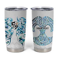Queensland Maori Kiwi Personalised Tumbler Cup Ma Kakariki Papua Shell Maori Tribal Tattoo LT9 White - Polynesian Pride