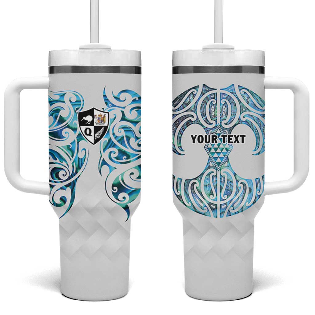 Queensland Maori Kiwi Personalised Tumbler With Handle Ma Kakariki Papua Shell Maori Tribal Tattoo LT9 One Size: 40 oz White - Polynesian Pride