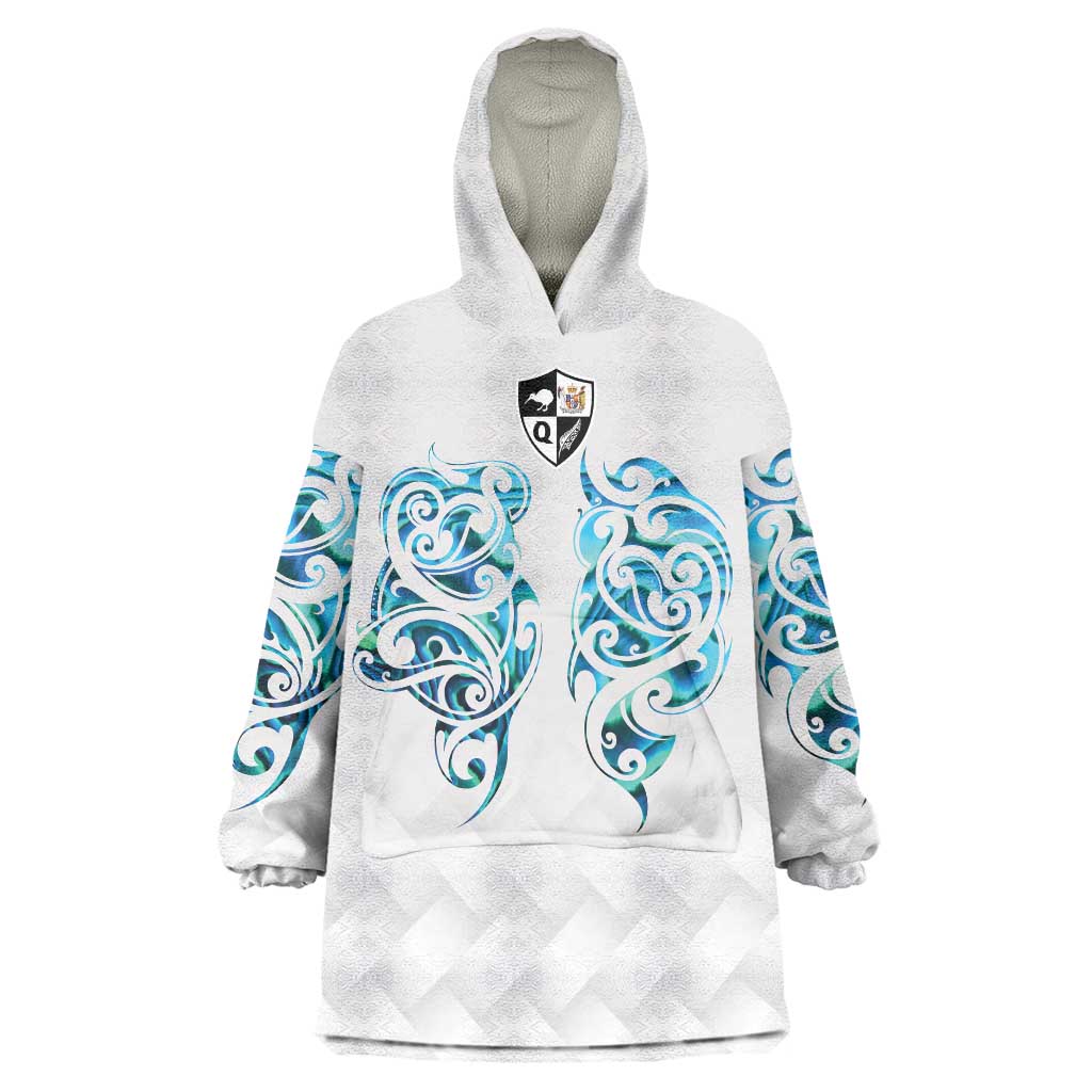 Queensland Maori Kiwi Personalised Wearable Blanket Hoodie Ma Kakariki Papua Shell Maori Tribal Tattoo