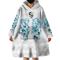 Queensland Maori Kiwi Personalised Wearable Blanket Hoodie Ma Kakariki Papua Shell Maori Tribal Tattoo