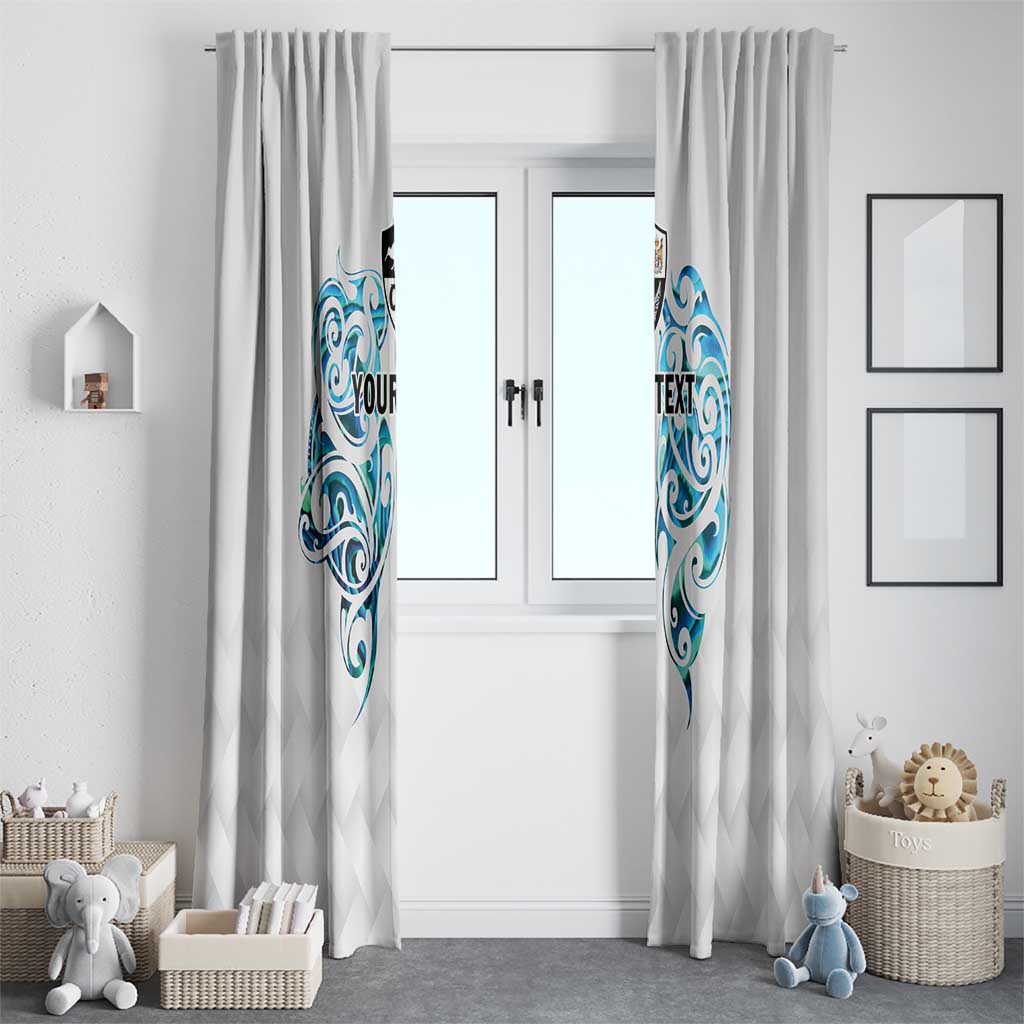 Queensland Maori Kiwi Personalised Window Curtain Ma Kakariki Papua Shell Maori Tribal Tattoo