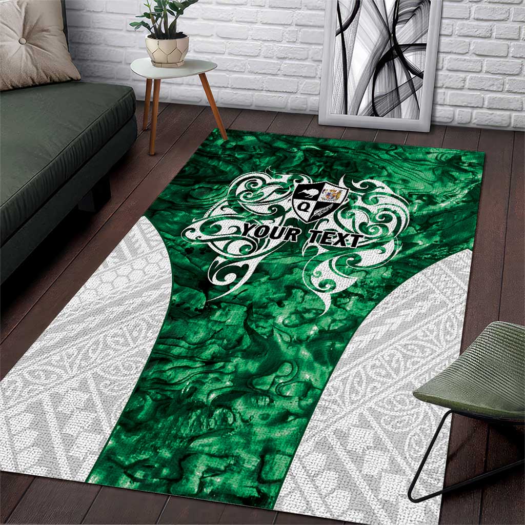 Queensland Maori Kiwi Personalised Area Rug Kikirangi Papua Shell Maori Tribal Tattoo LT9 Green - Polynesian Pride