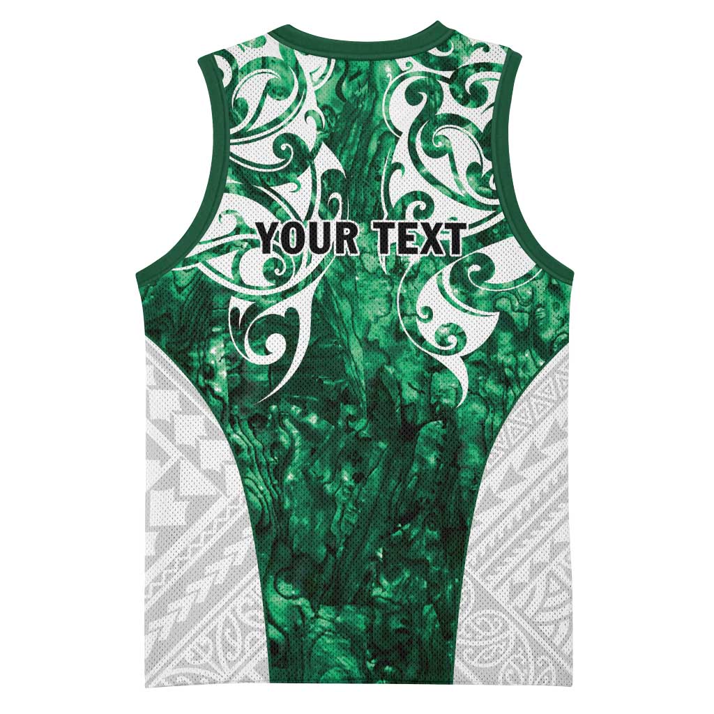 Queensland Maori Kiwi Personalised Basketball Jersey Kikirangi Papua Shell Maori Tribal Tattoo - Polynesian Pride