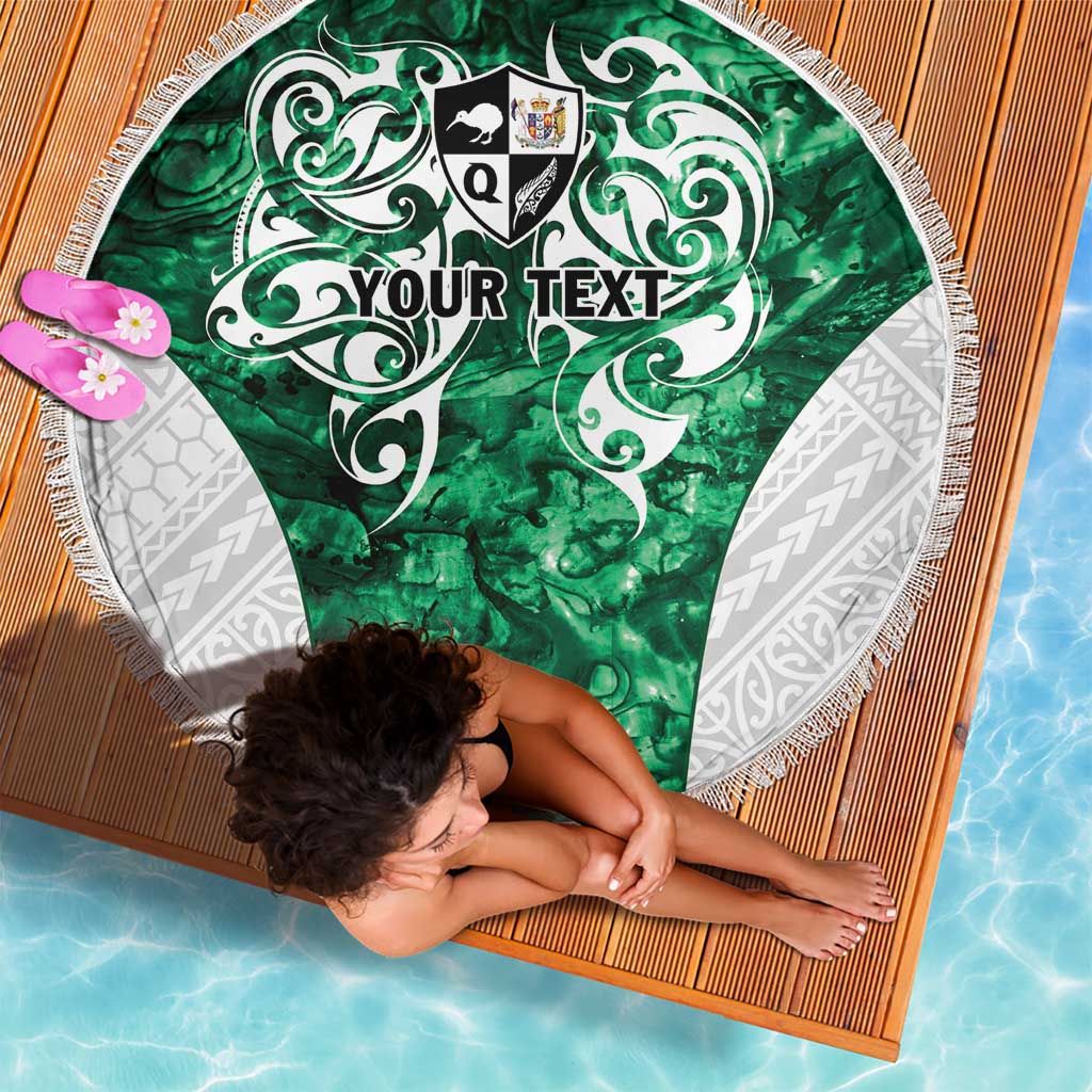 Queensland Maori Kiwi Personalised Beach Blanket Kikirangi Papua Shell Maori Tribal Tattoo