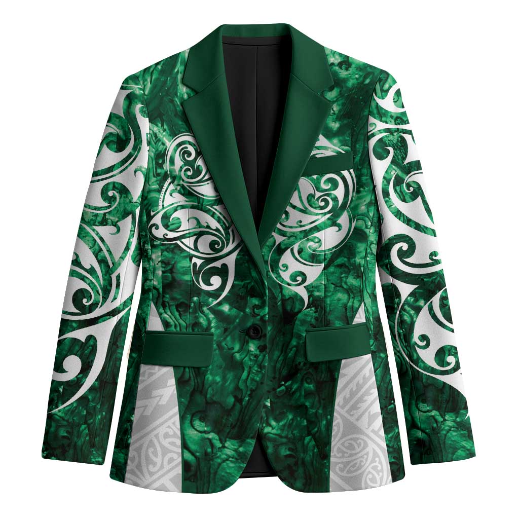 Queensland Maori Kiwi Personalised Blazer Kikirangi Papua Shell Maori Tribal Tattoo LT9 Unisex Green - Polynesian Pride