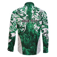 Queensland Maori Kiwi Personalised Family Matching Off The Shoulder Long Sleeve Dress and Hawaiian Shirt Kikirangi Papua Shell Maori Tribal Tattoo