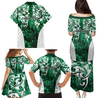 Queensland Maori Kiwi Personalised Family Matching Puletasi and Hawaiian Shirt Kikirangi Papua Shell Maori Tribal Tattoo LT9 - Polynesian Pride