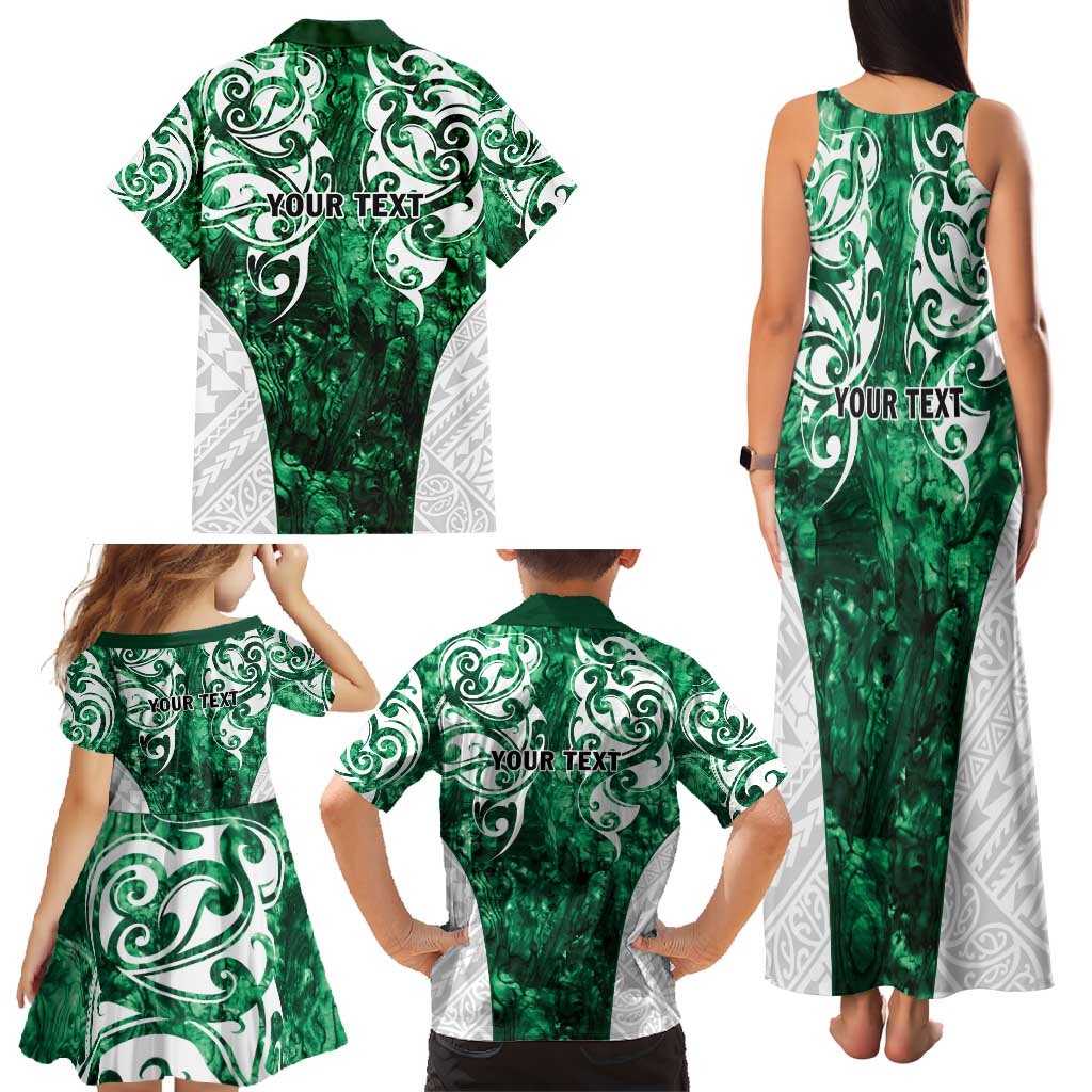 Queensland Maori Kiwi Personalised Family Matching Tank Maxi Dress and Hawaiian Shirt Kikirangi Papua Shell Maori Tribal Tattoo