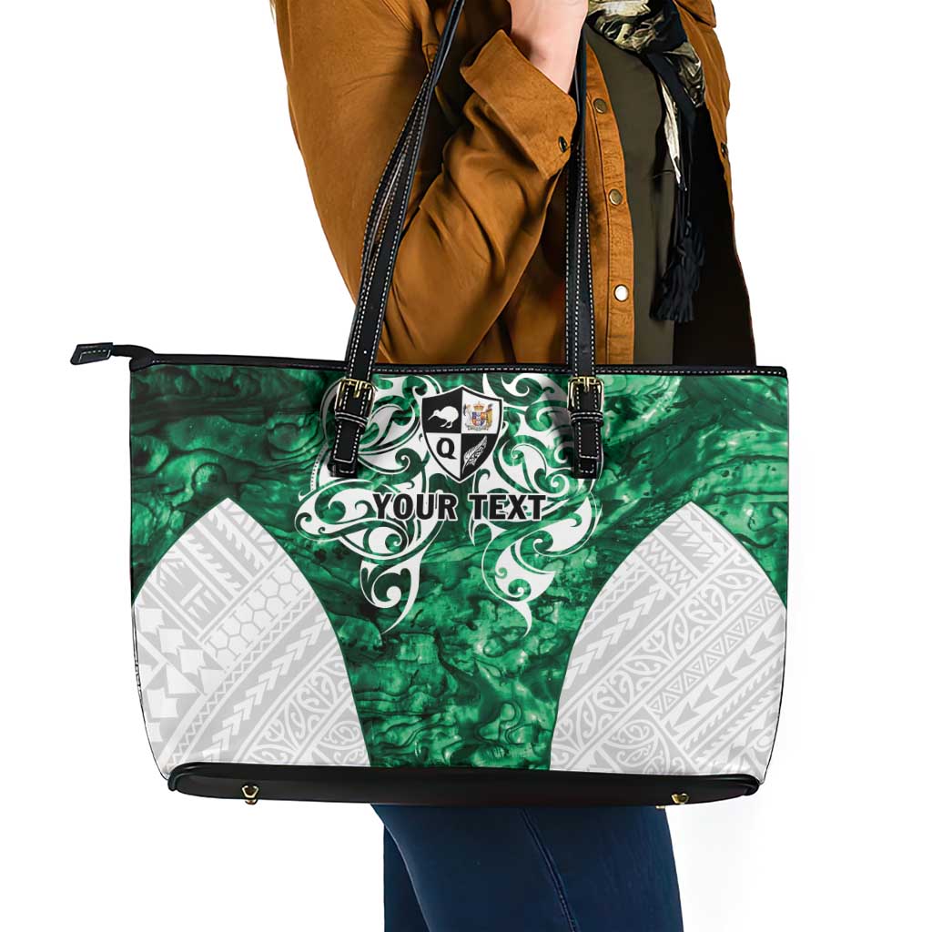 Queensland Maori Kiwi Personalised Leather Tote Bag Kikirangi Papua Shell Maori Tribal Tattoo LT9 - Polynesian Pride
