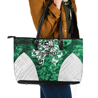 Queensland Maori Kiwi Personalised Leather Tote Bag Kikirangi Papua Shell Maori Tribal Tattoo LT9 - Polynesian Pride