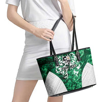 Queensland Maori Kiwi Personalised Leather Tote Bag Kikirangi Papua Shell Maori Tribal Tattoo LT9 - Polynesian Pride