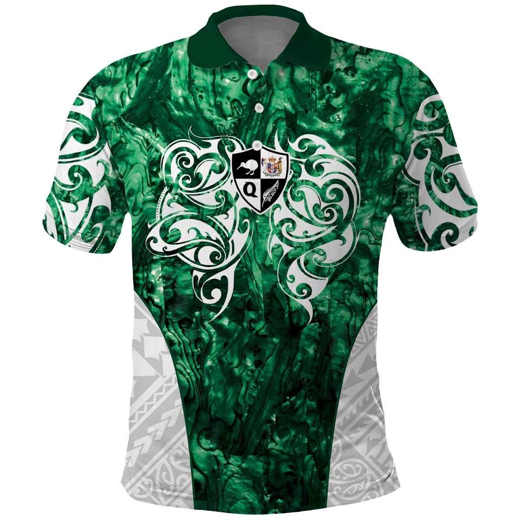 Queensland Maori Kiwi Personalised Polo Shirt Kikirangi Papua Shell Maori Tribal Tattoo