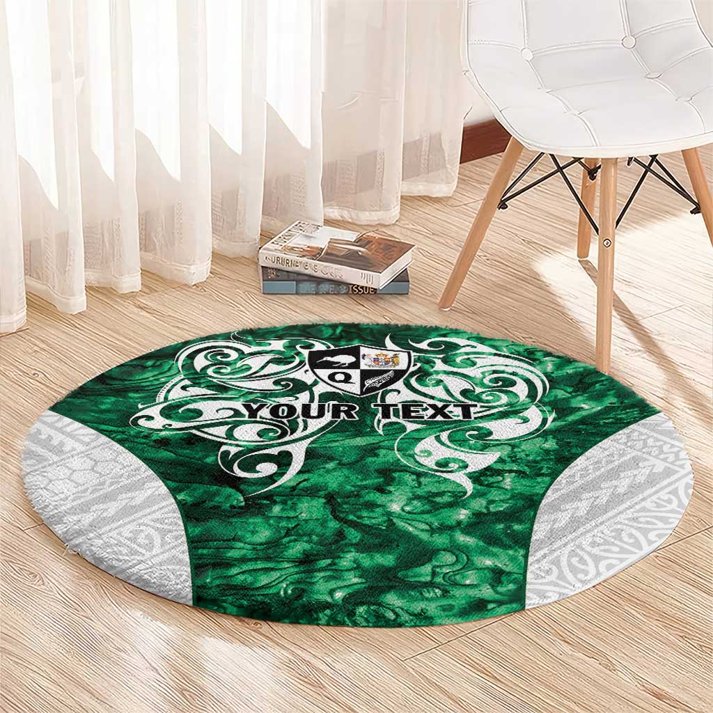 Queensland Maori Kiwi Personalised Round Carpet Kikirangi Papua Shell Maori Tribal Tattoo