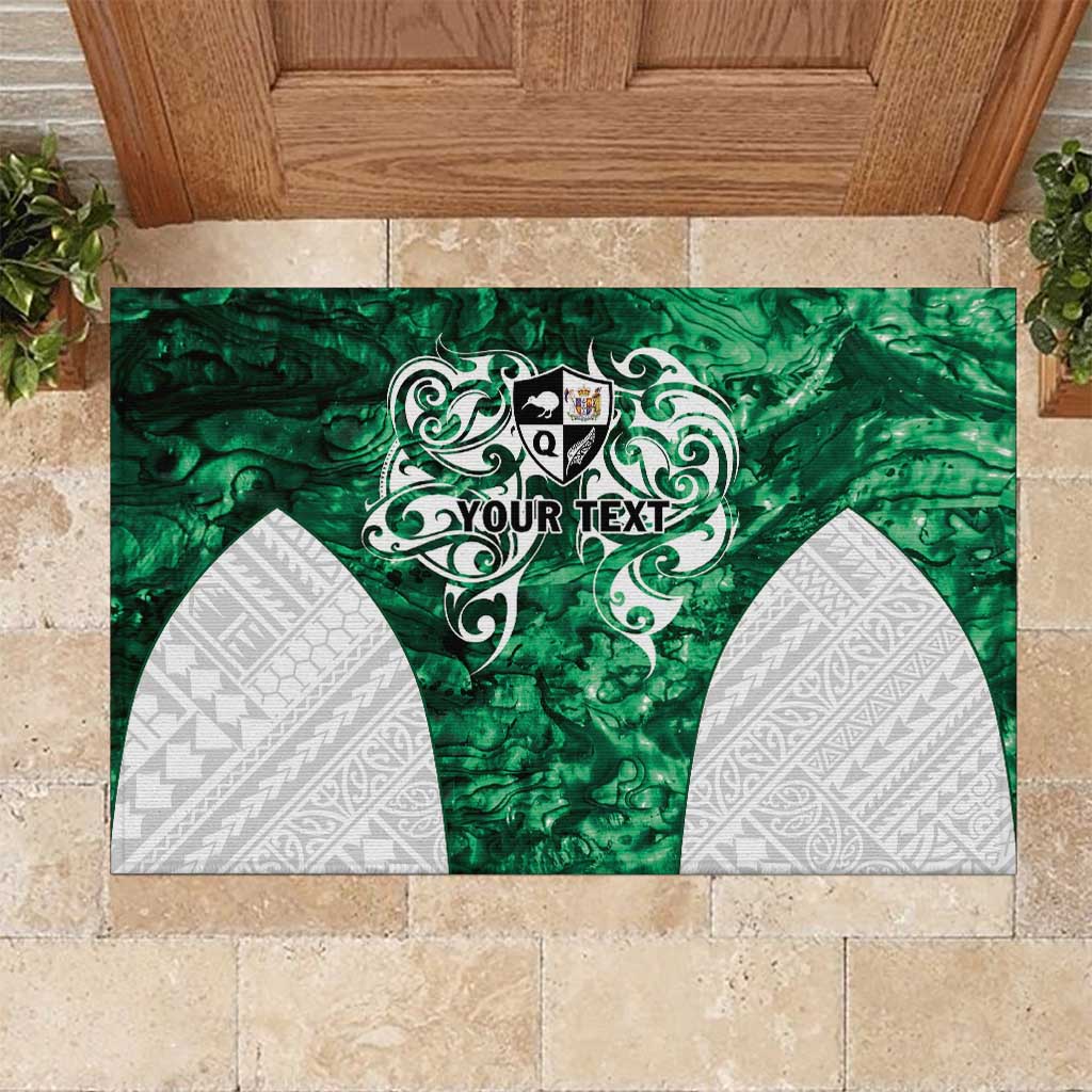 Queensland Maori Kiwi Personalised Rubber Doormat Kikirangi Papua Shell Maori Tribal Tattoo LT9 Green - Polynesian Pride