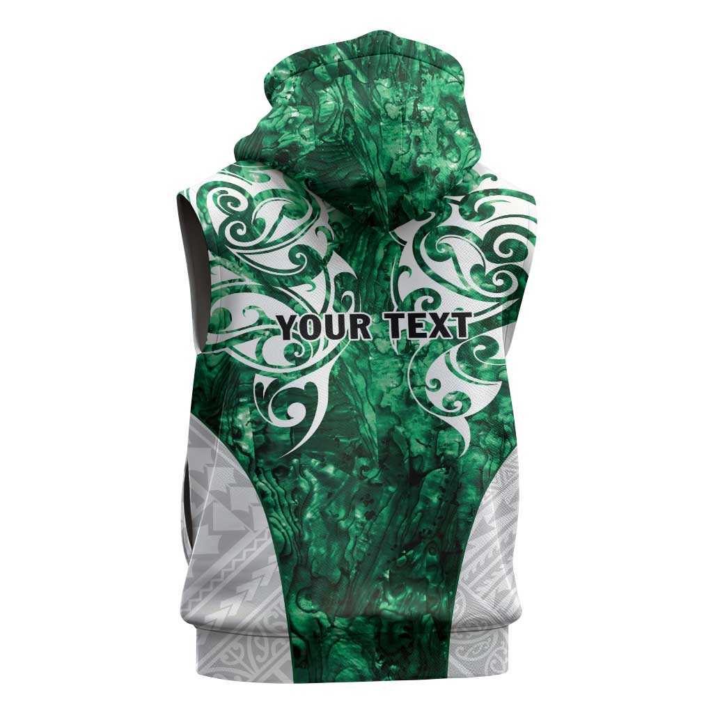 Queensland Maori Kiwi Personalised Sleeveless Zip Hoodie Kikirangi Papua Shell Maori Tribal Tattoo - Polynesian Pride