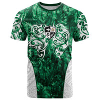 Queensland Maori Kiwi Personalised T Shirt Kikirangi Papua Shell Maori Tribal Tattoo LT9 Green - Polynesian Pride