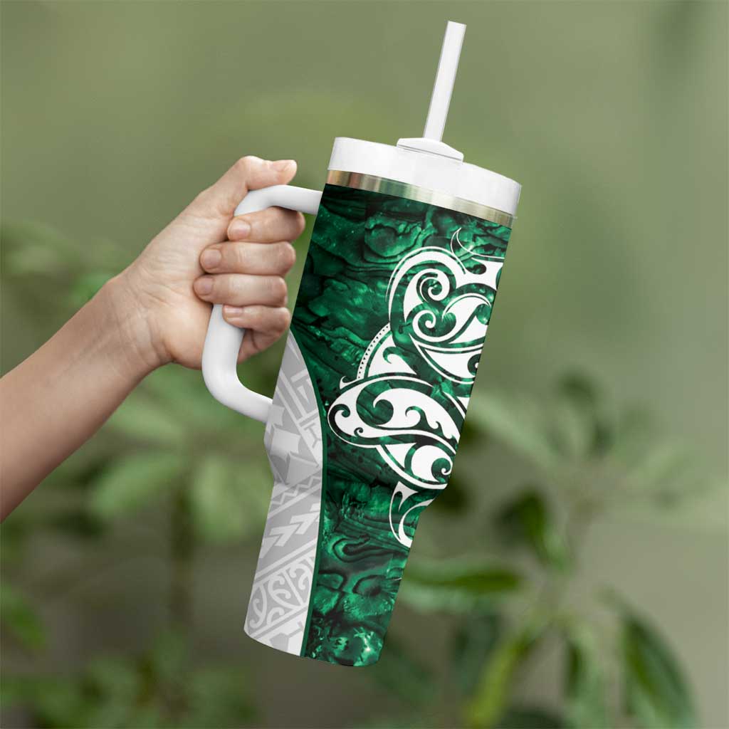 Queensland Maori Kiwi Personalised Tumbler With Handle Kikirangi Papua Shell Maori Tribal Tattoo LT9 - Polynesian Pride