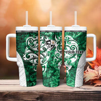 Queensland Maori Kiwi Personalised Tumbler With Handle Kikirangi Papua Shell Maori Tribal Tattoo LT9 - Polynesian Pride