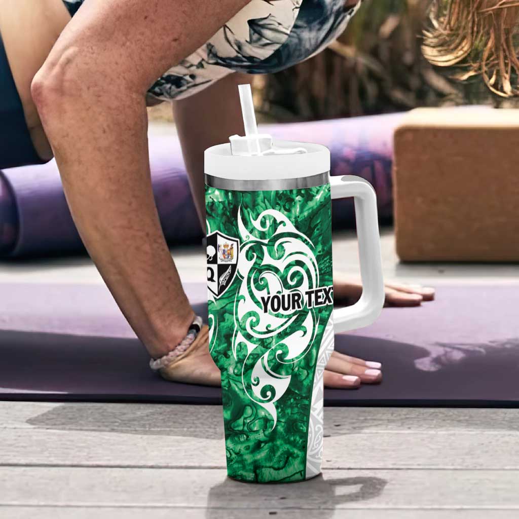 Queensland Maori Kiwi Personalised Tumbler With Handle Kikirangi Papua Shell Maori Tribal Tattoo LT9 - Polynesian Pride