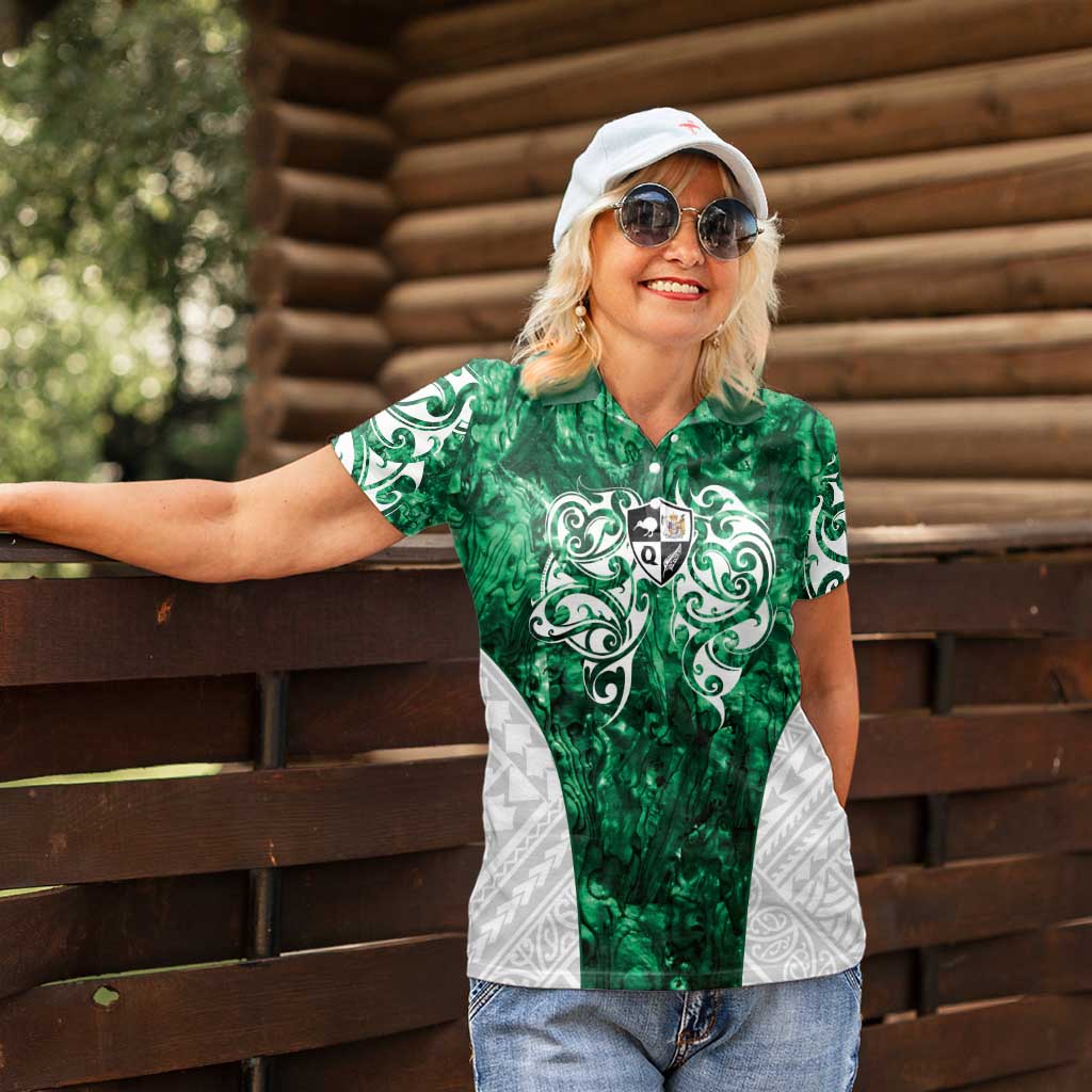 Queensland Maori Kiwi Personalised Women Polo Shirt Kikirangi Papua Shell Maori Tribal Tattoo