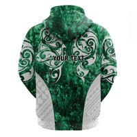 Queensland Maori Kiwi Personalised Zip Hoodie Kikirangi Papua Shell Maori Tribal Tattoo